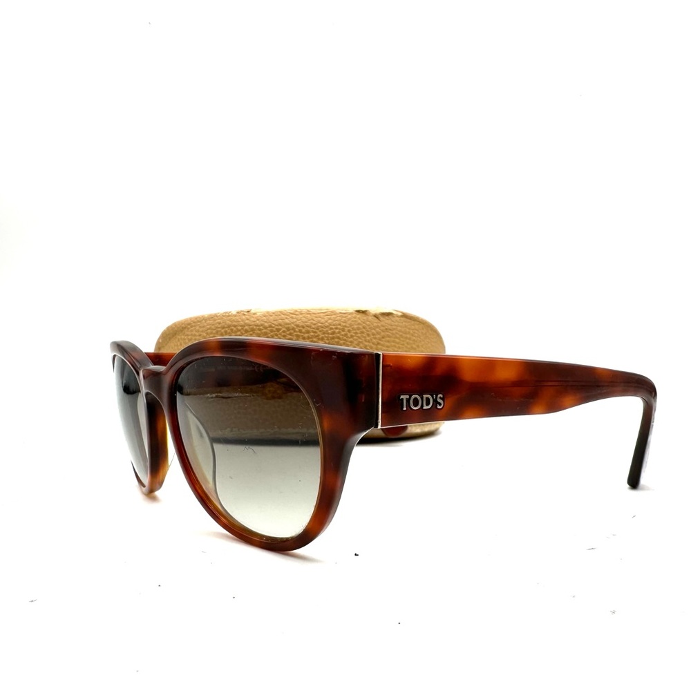 Unisex Tod's TO60 2f Dark Havana Round Frame Sunglasses Made In Italy - Picture 2 of 8
